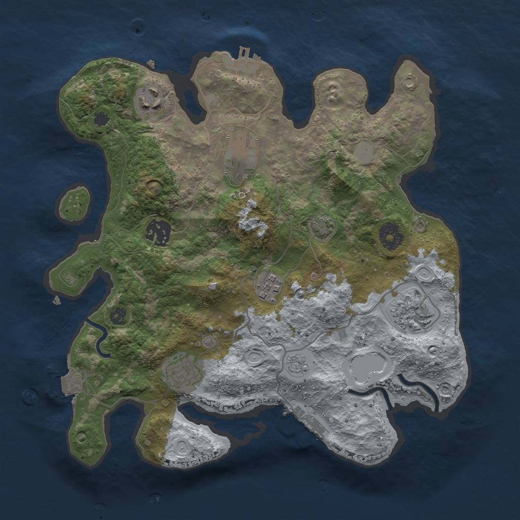 Rust Map: Procedural Map, Size: 3000, Seed: 1882020882, 13 Monuments