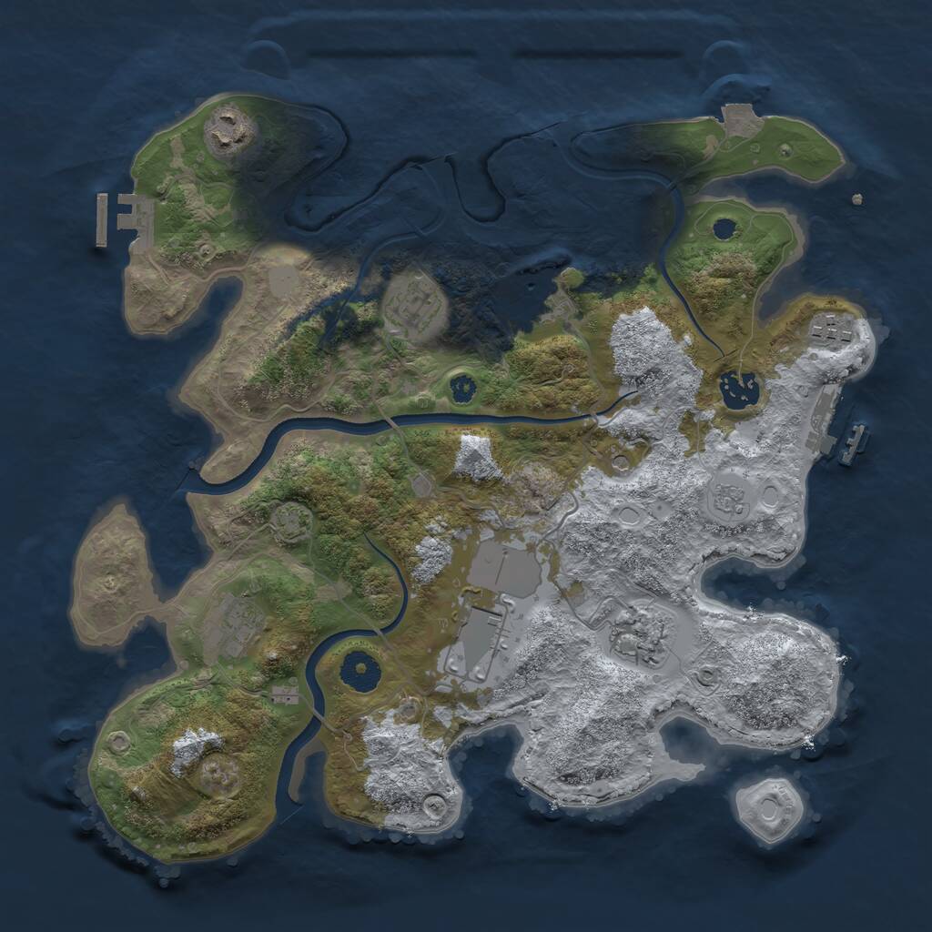 Rust Map: Procedural Map, Size: 3500, Seed: 1429867260, 14 Monuments