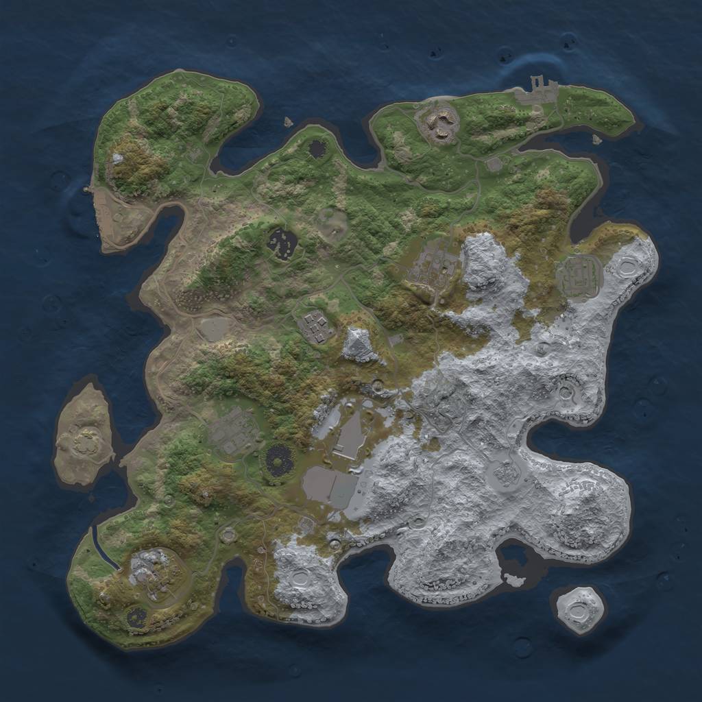 Rust Map: Procedural Map, Size: 3500, Seed: 1429867260, 16 Monuments