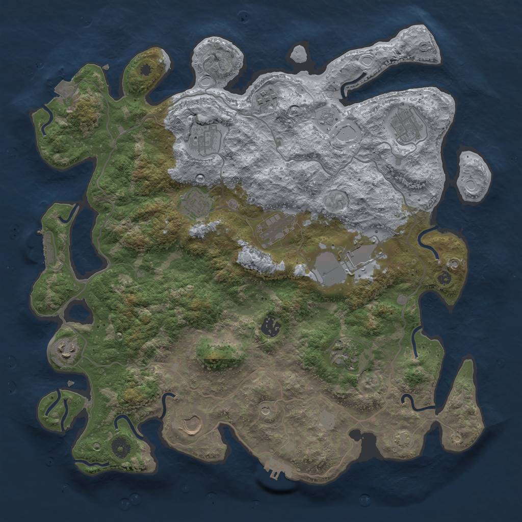 Rust Map: Procedural Map, Size: 4000, Seed: 88201406, 18 Monuments