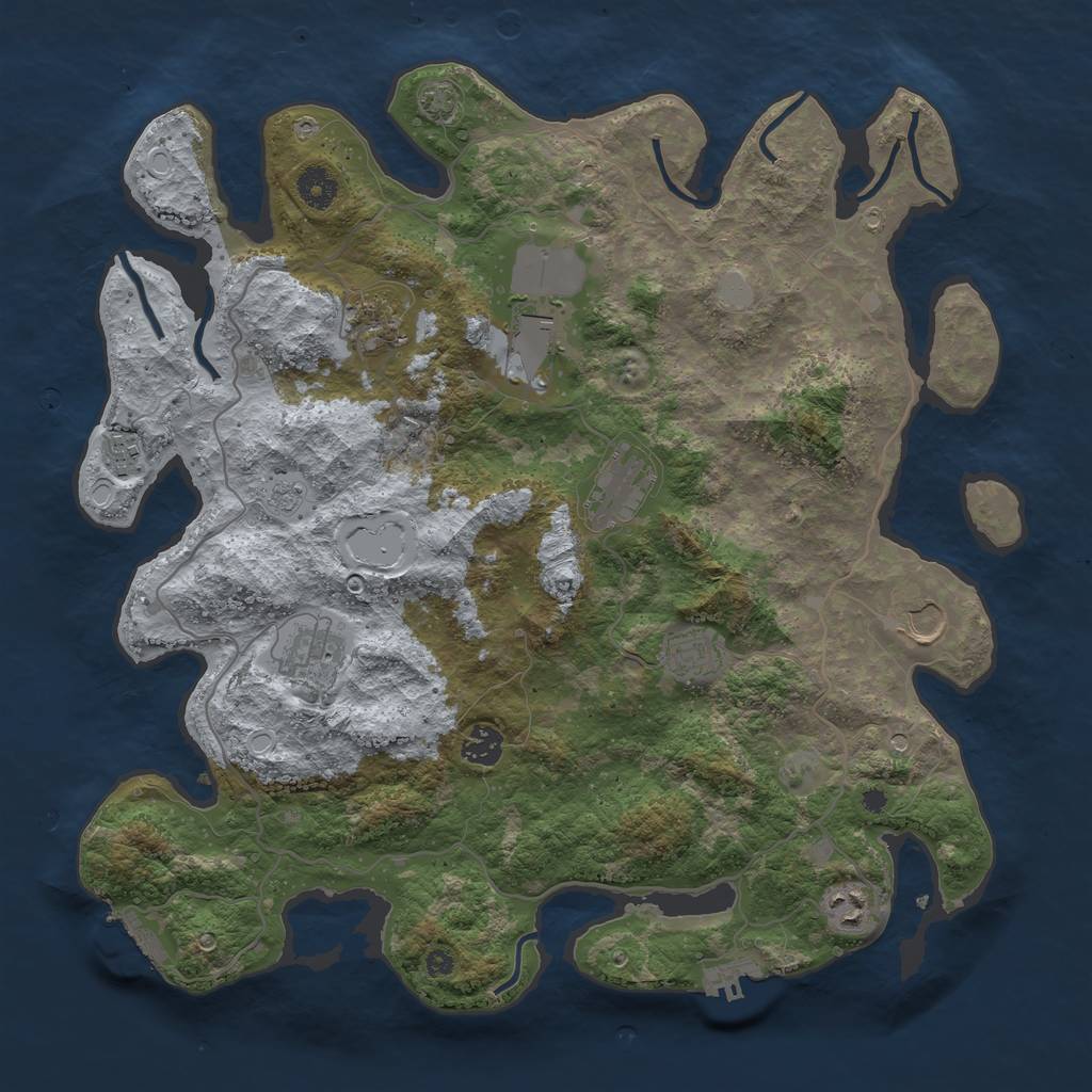 Rust Map: Procedural Map, Size: 4000, Seed: 1870240516, 17 Monuments