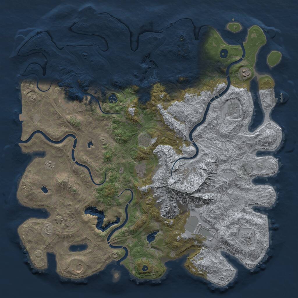 Rust Map: Procedural Map, Size: 5000, Seed: 361420186, 16 Monuments