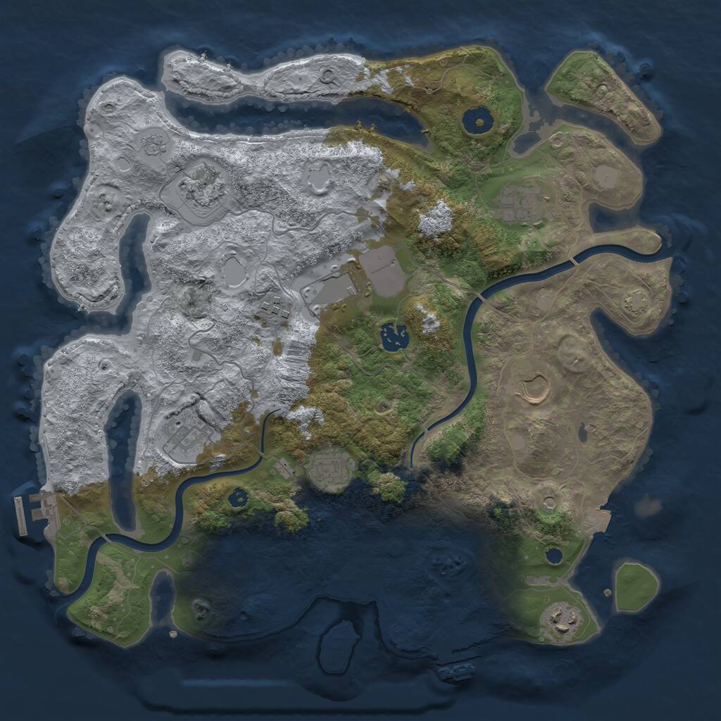 Rust Map: Procedural Map, Size: 3700, Seed: 319550800, 15 Monuments