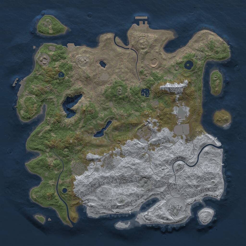 Rust Map: Procedural Map, Size: 4100, Seed: 81036743, 14 Monuments