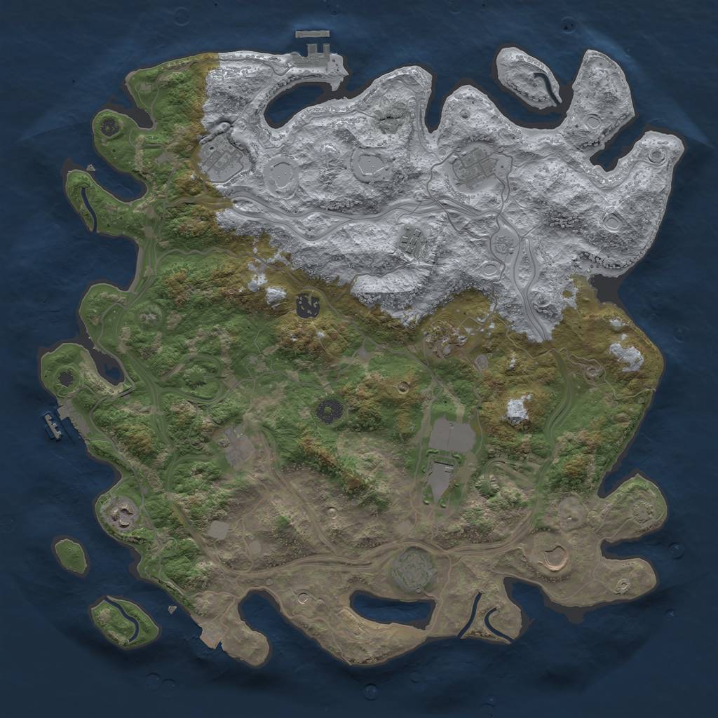 Rust Map: Procedural Map, Size: 4250, Seed: 205497768, 18 Monuments