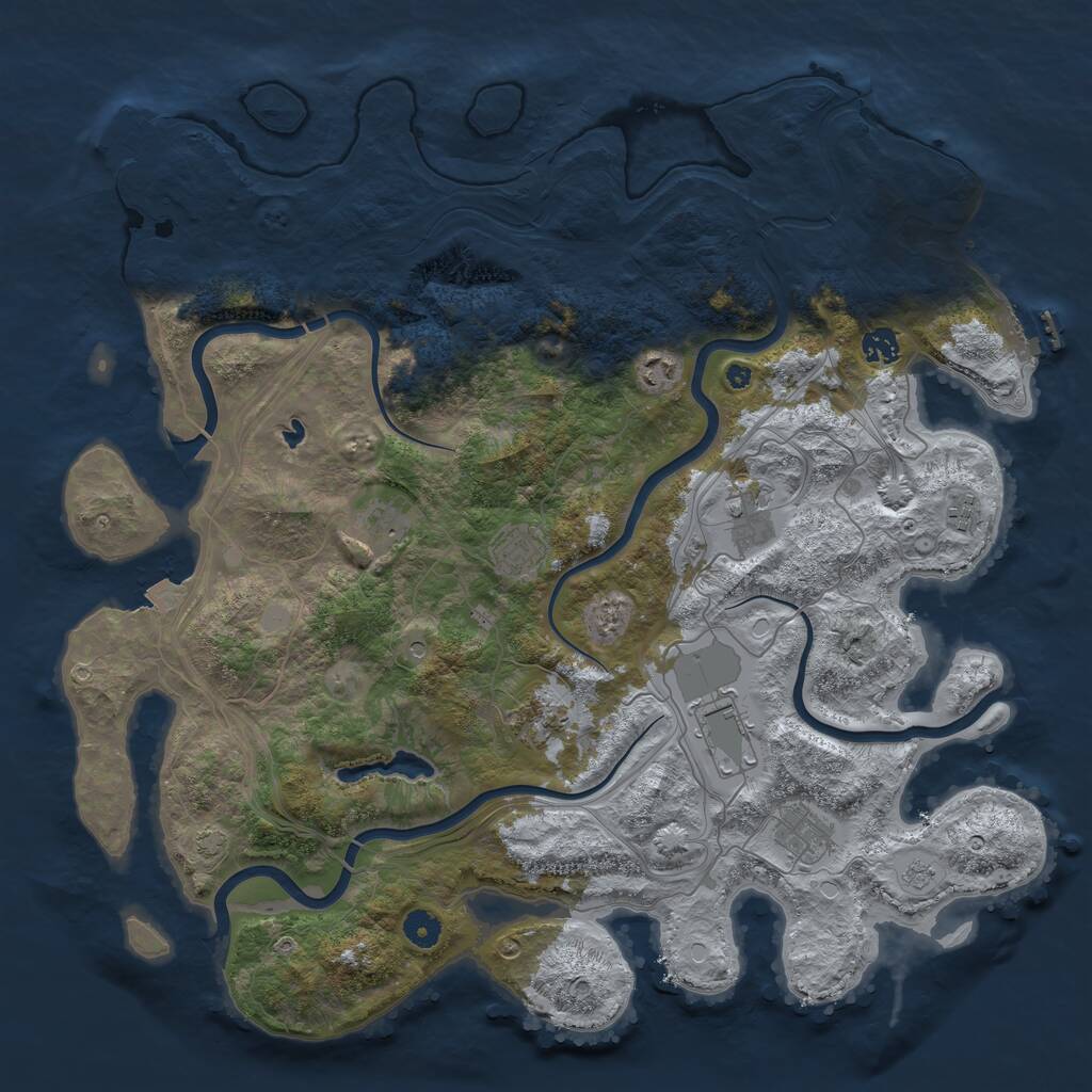 Rust Map: Procedural Map, Size: 4400, Seed: 24496093, 15 Monuments