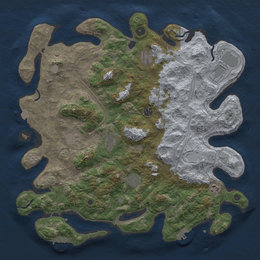 Rust Map: Procedural Map, Size: 4250, Seed: 66672345, 16 Monuments