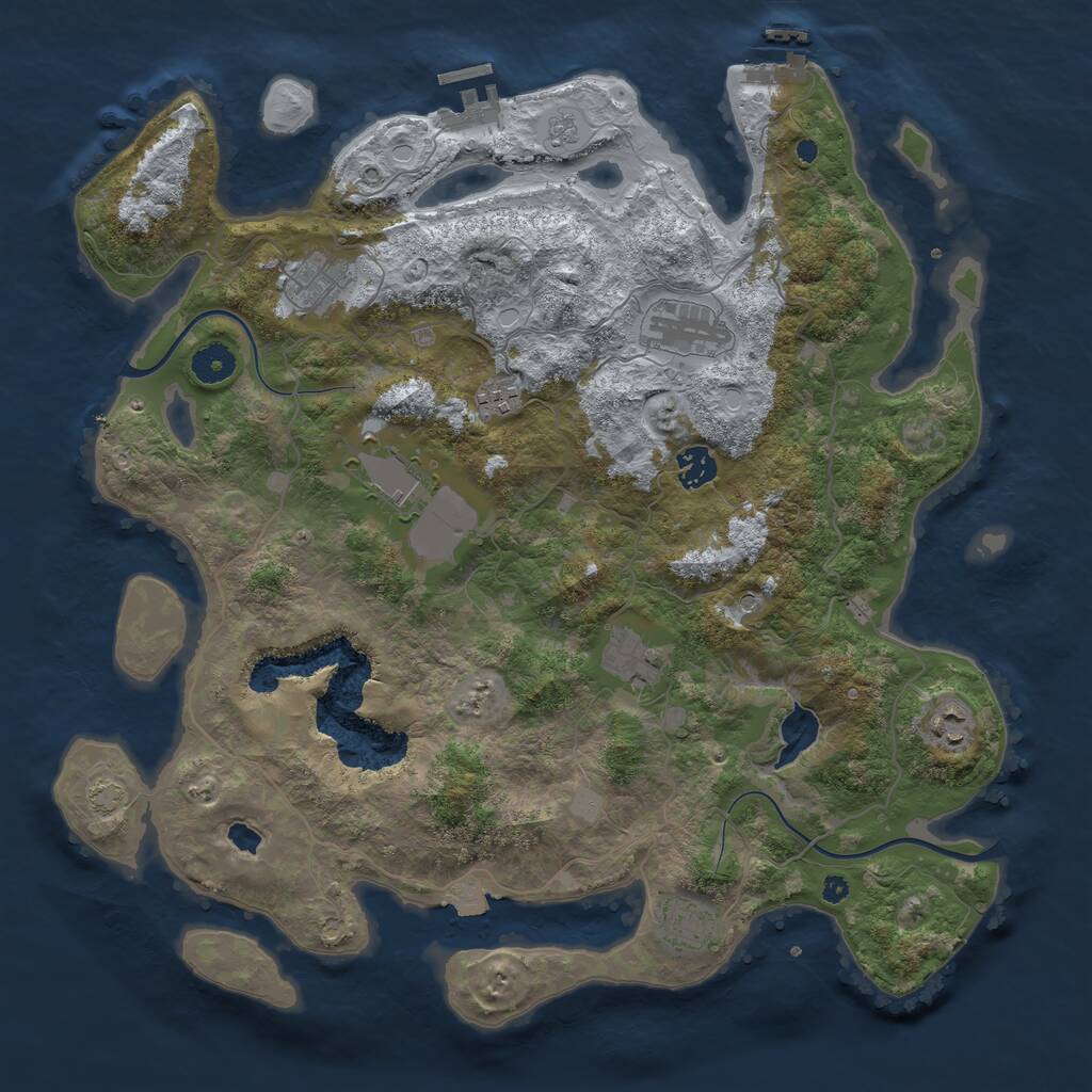 Rust Map: Procedural Map, Size: 4000, Seed: 38094191, 14 Monuments