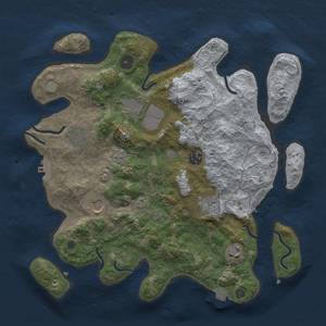 Thumbnail Rust Map: Procedural Map, Size: 3500, Seed: 641633588, 15 Monuments