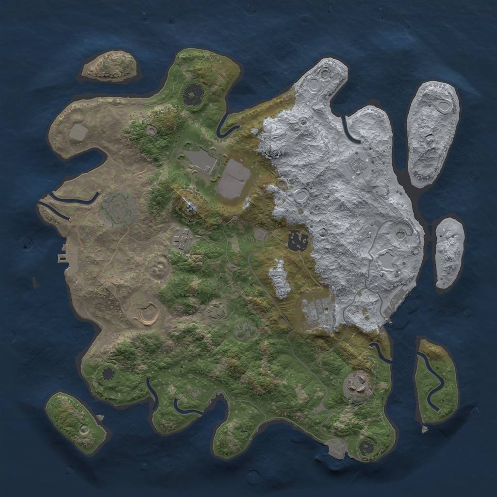 Rust Map: Procedural Map, Size: 3500, Seed: 641633588, 15 Monuments