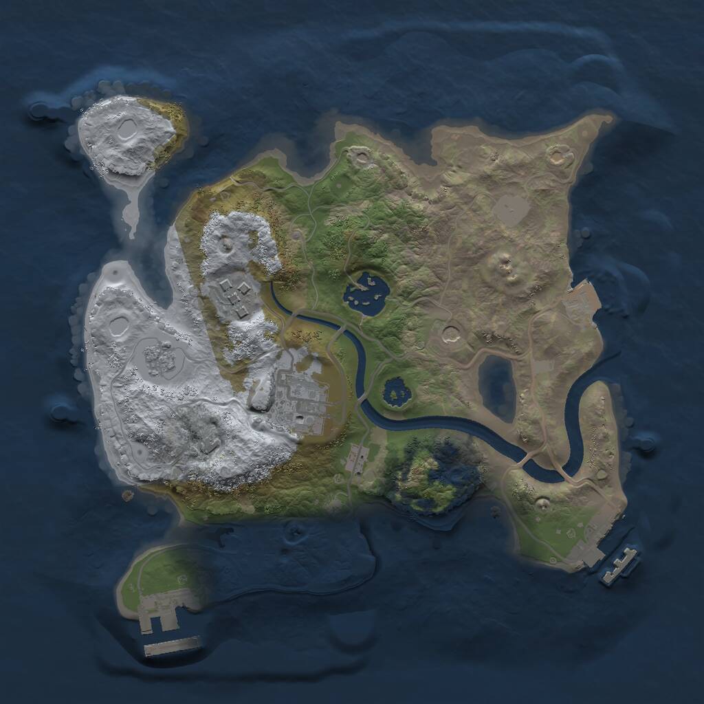 Rust Map: Procedural Map, Size: 2500, Seed: 1548315908, 8 Monuments