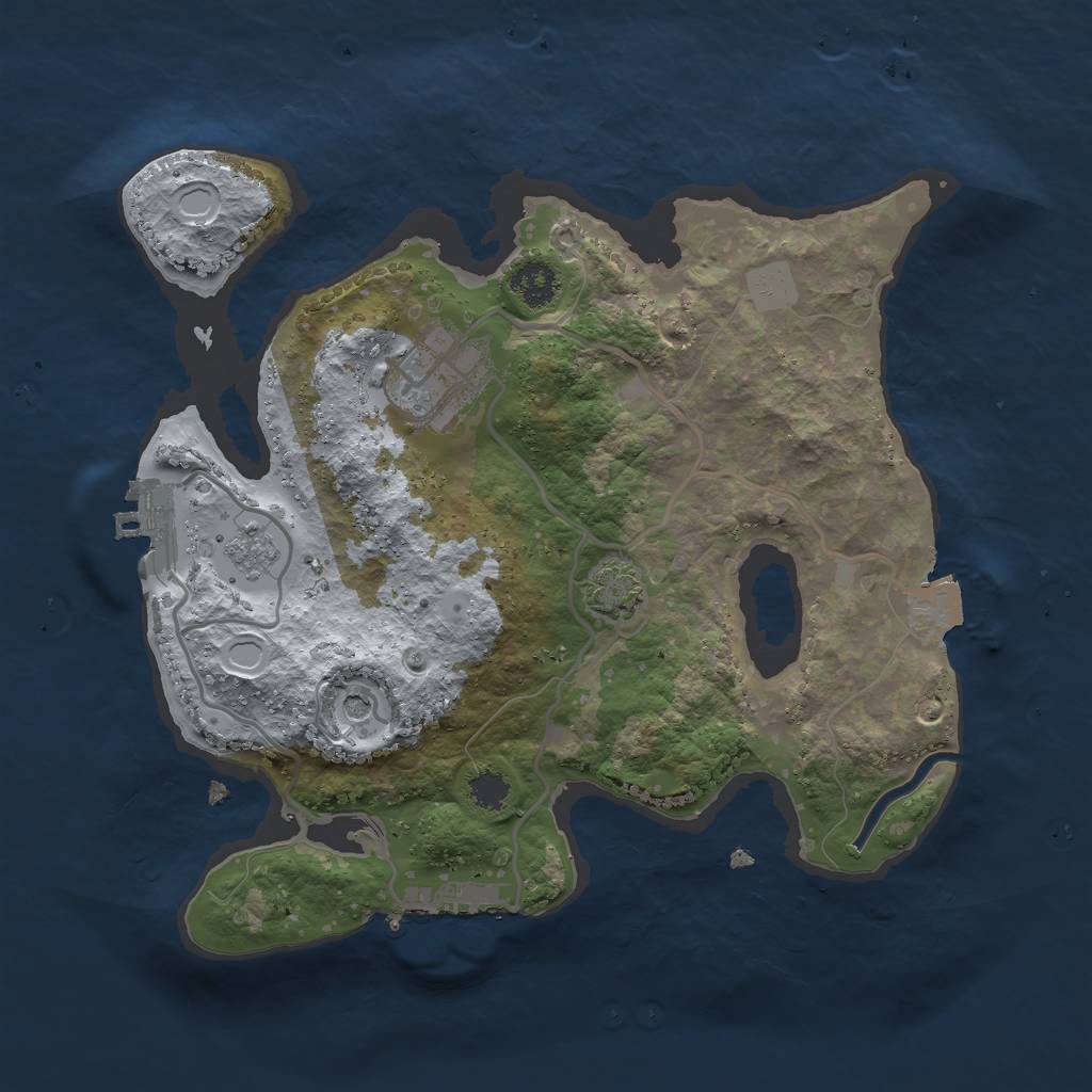 Rust Map: Procedural Map, Size: 2500, Seed: 1548315908, 9 Monuments