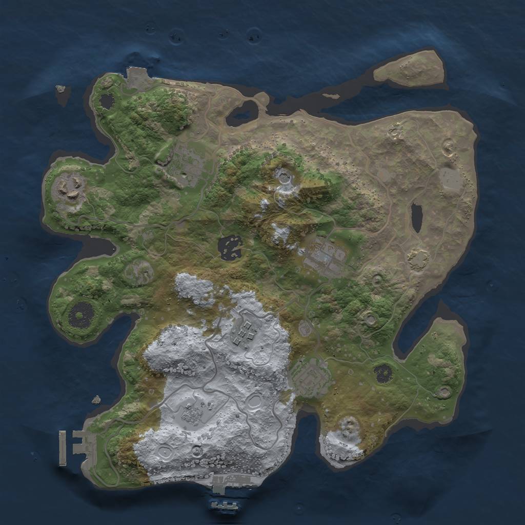 Rust Map: Procedural Map, Size: 3000, Seed: 739716985, 14 Monuments