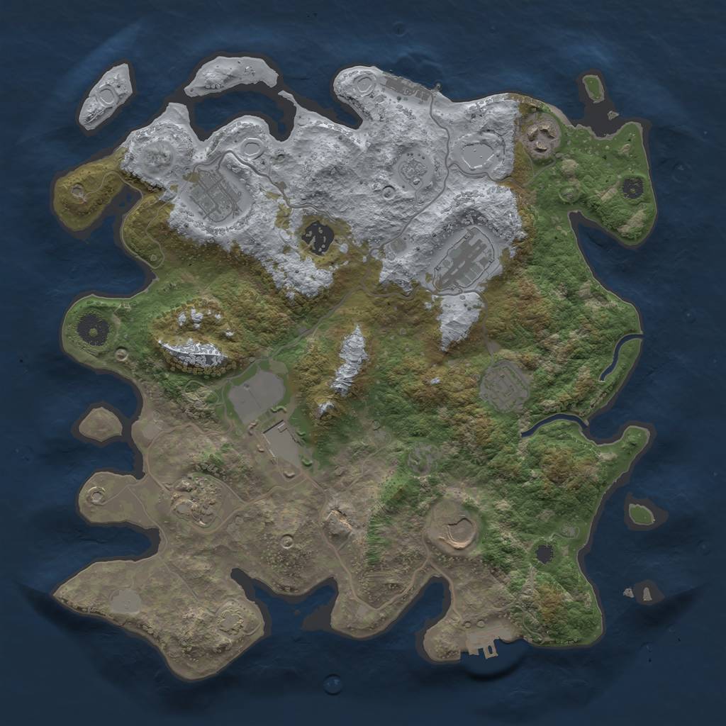 Rust Map: Procedural Map, Size: 3500, Seed: 484234968, 15 Monuments