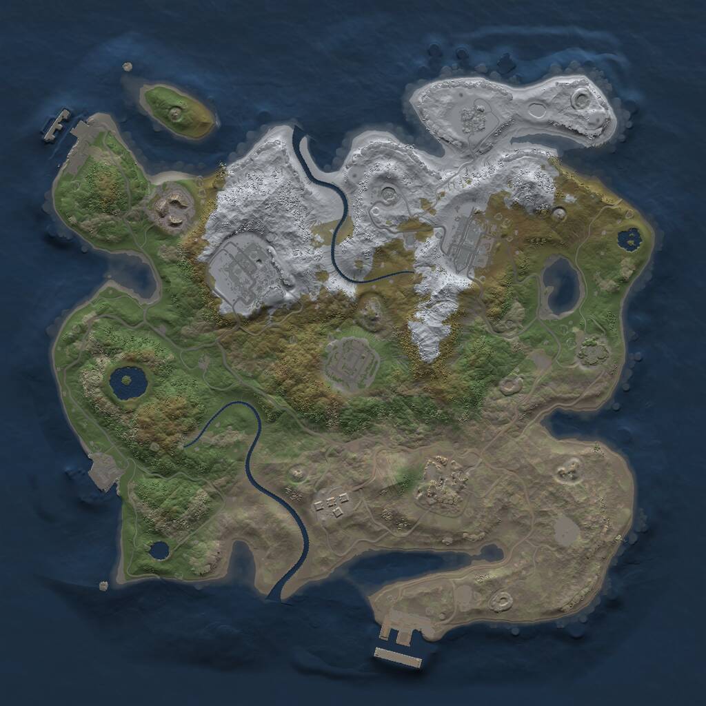 Rust Map: Procedural Map, Size: 3000, Seed: 482455, 12 Monuments