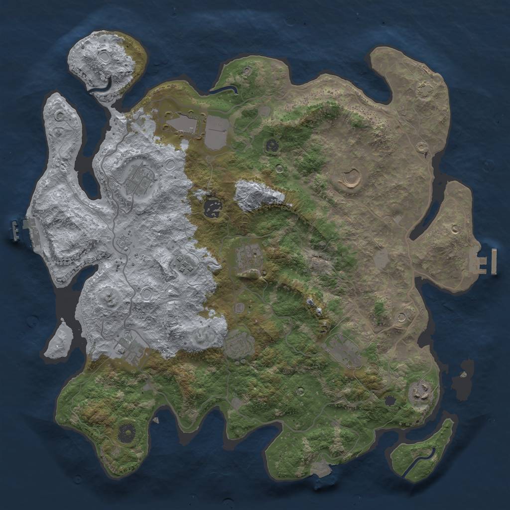 Rust Map: Procedural Map, Size: 4000, Seed: 407028809, 18 Monuments