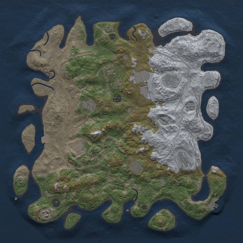Rust Map: Procedural Map, Size: 4250, Seed: 14972716, 17 Monuments