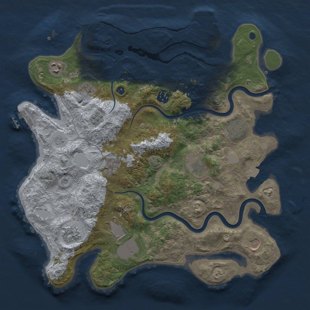 Rust Map: Procedural Map, Size: 3750, Seed: 62548321, 16 Monuments