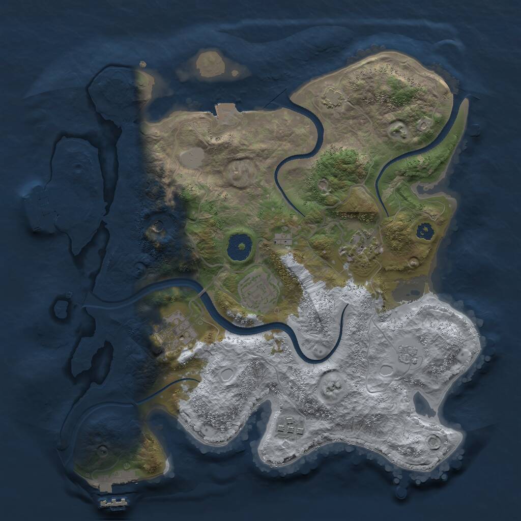 Rust Map: Procedural Map, Size: 3000, Seed: 449203658, 10 Monuments