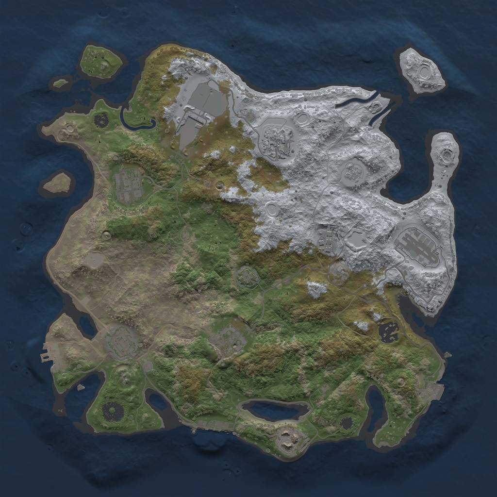 Rust Map: Procedural Map, Size: 3500, Seed: 1601588687, 16 Monuments