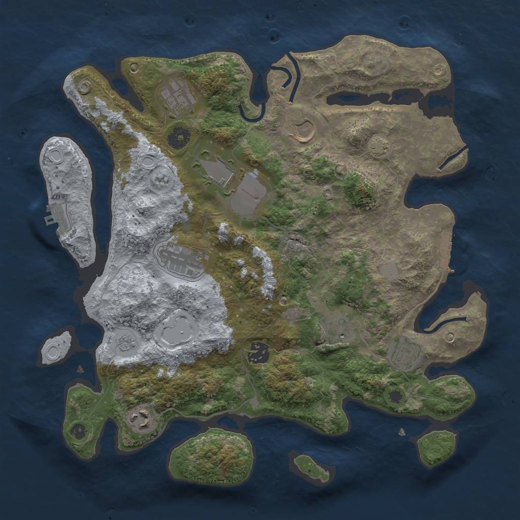 Rust Map: Procedural Map, Size: 3500, Seed: 701115819, 15 Monuments