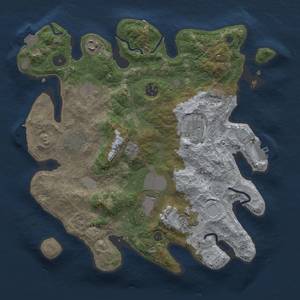 Thumbnail Rust Map: Procedural Map, Size: 3500, Seed: 1802005279, 15 Monuments