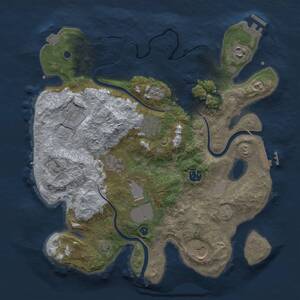 Thumbnail Rust Map: Procedural Map, Size: 3500, Seed: 1605028897, 14 Monuments