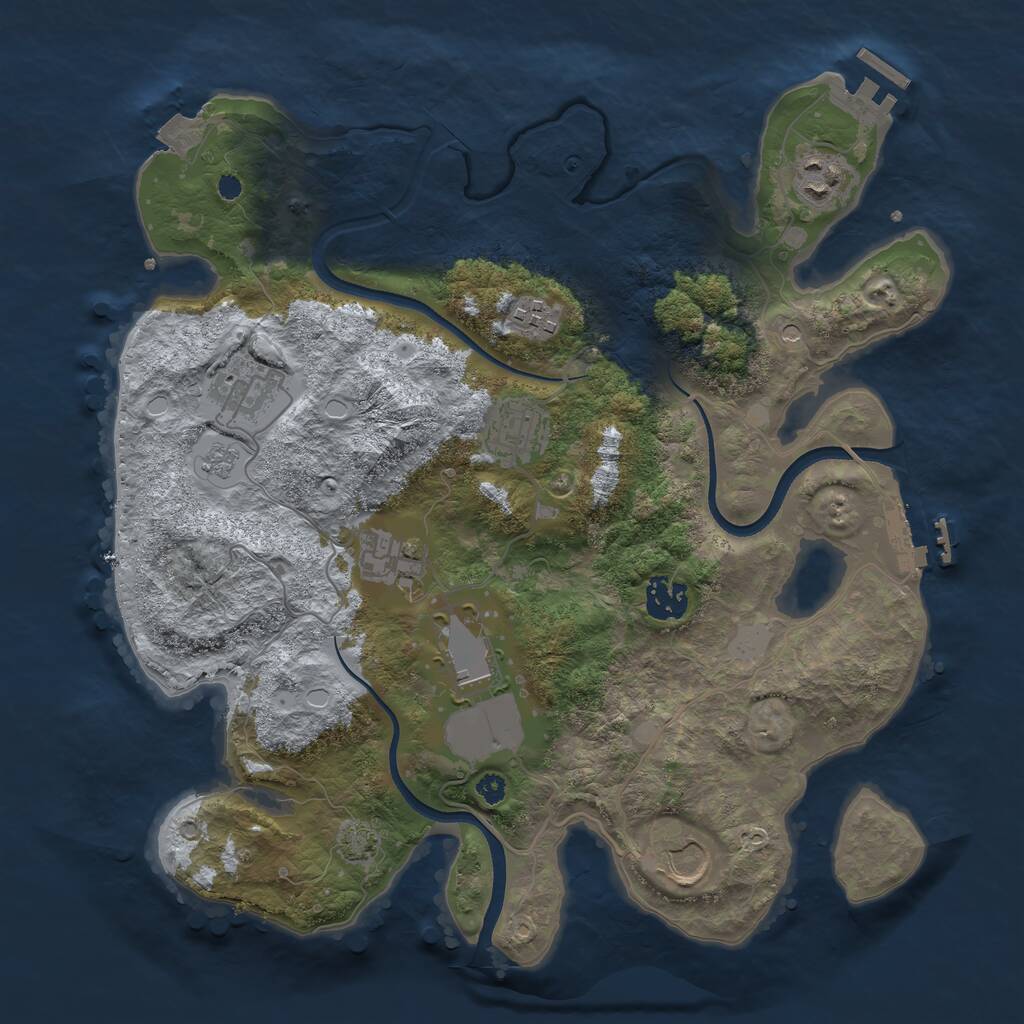 Rust Map: Procedural Map, Size: 3500, Seed: 1605028897, 14 Monuments