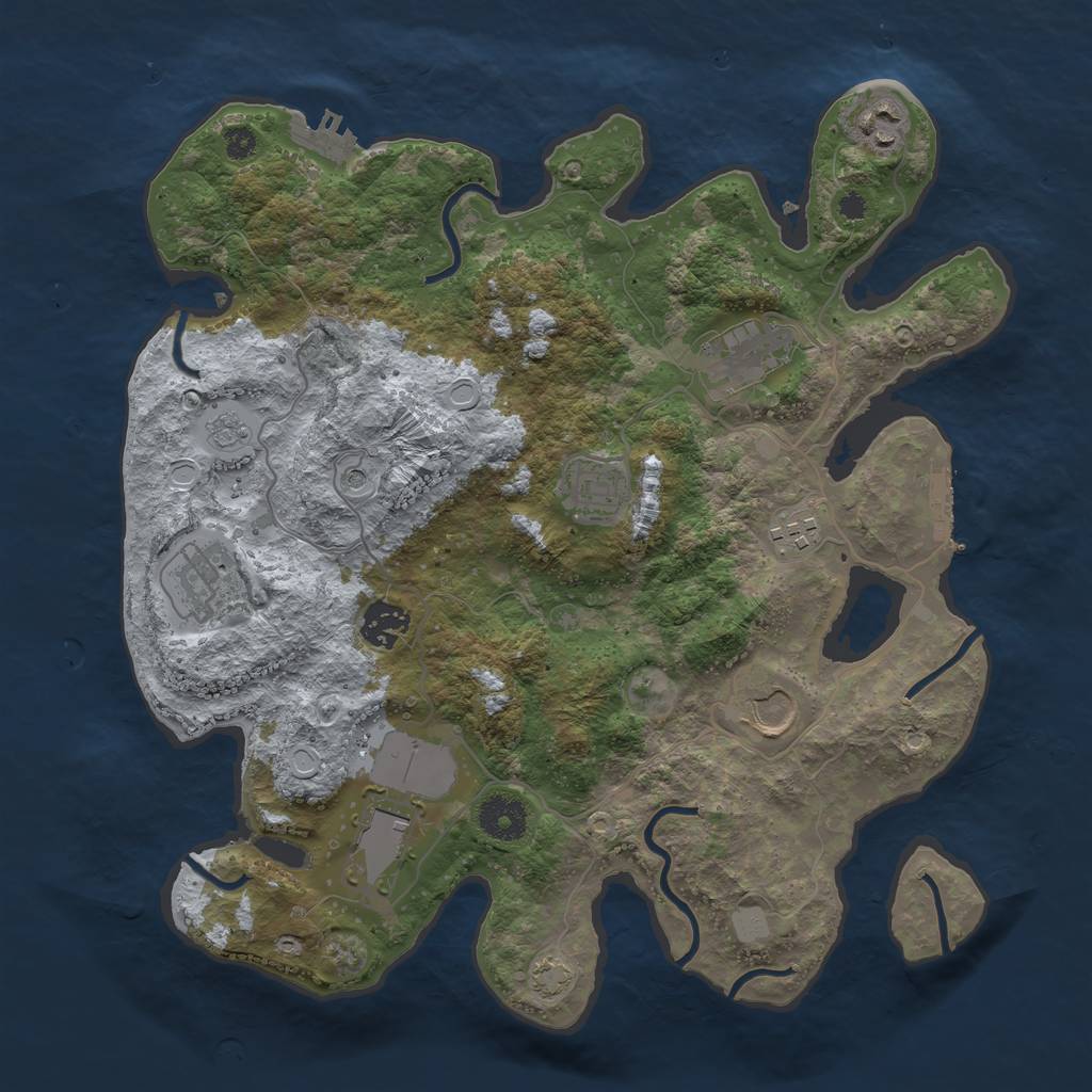 Rust Map: Procedural Map, Size: 3500, Seed: 1605028897, 16 Monuments