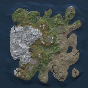 Thumbnail Rust Map: Procedural Map, Size: 3500, Seed: 1605028897, 16 Monuments