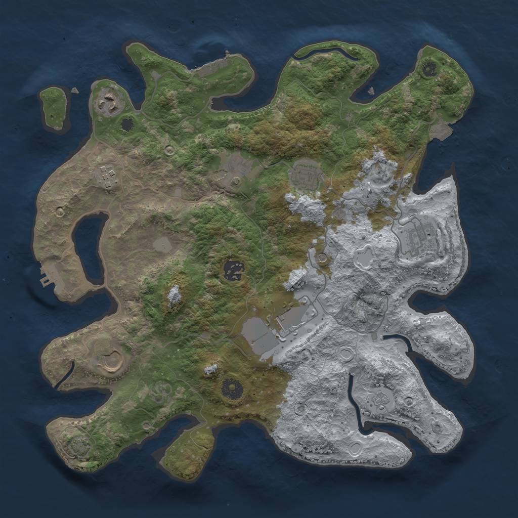 Rust Map: Procedural Map, Size: 3600, Seed: 317, 16 Monuments