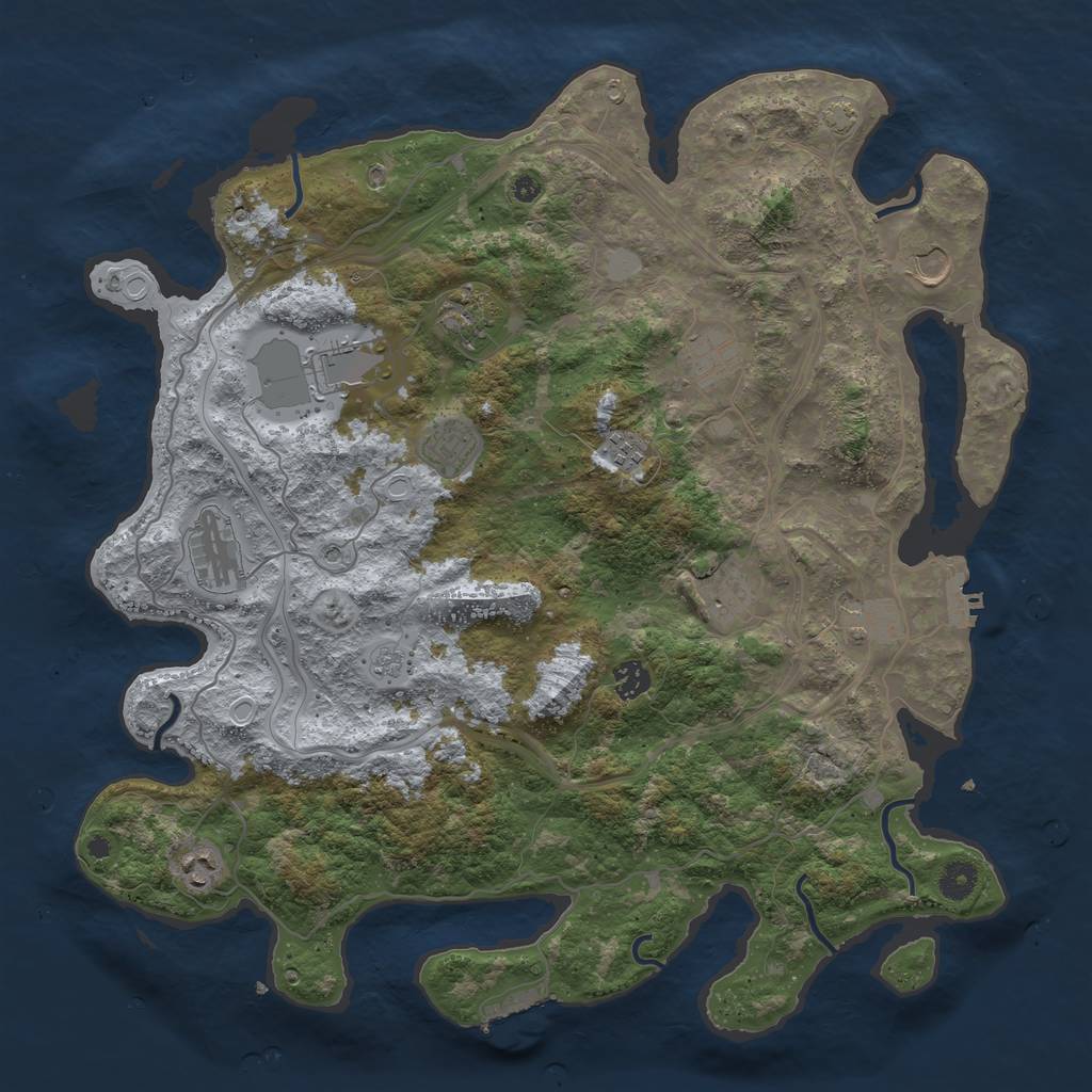 Rust Map: Procedural Map, Size: 4250, Seed: 371144557, 19 Monuments