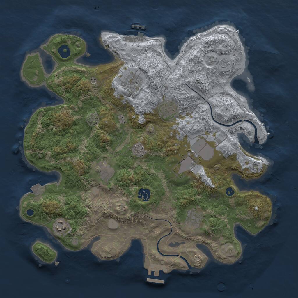 Rust Map: Procedural Map, Size: 3500, Seed: 20240304, 14 Monuments