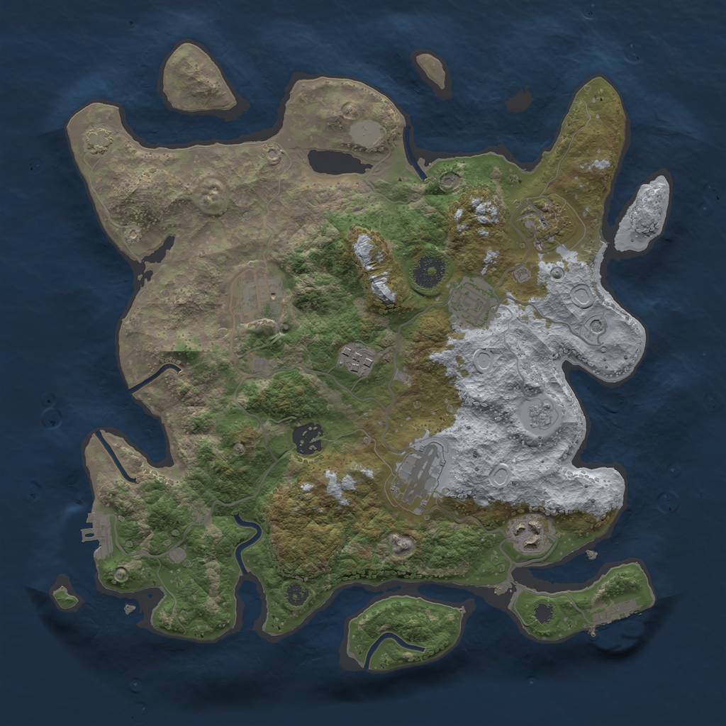 Rust Map: Procedural Map, Size: 3400, Seed: 36758873, 15 Monuments