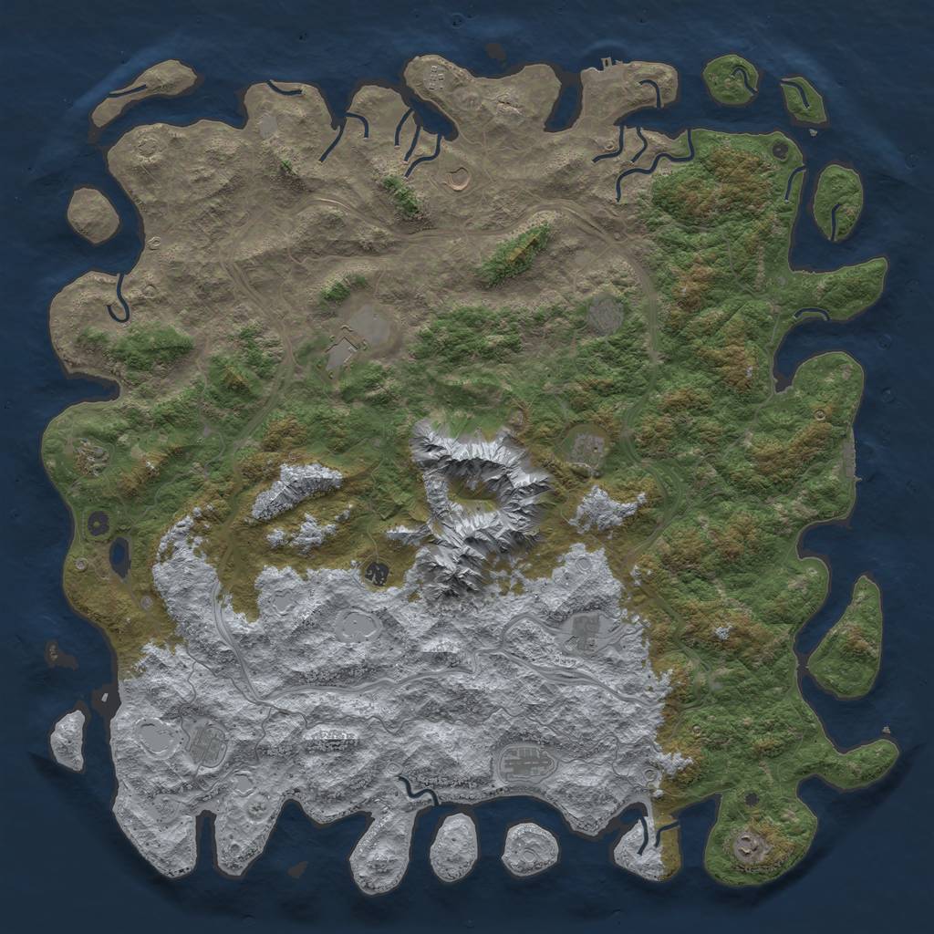 Rust Map: Procedural Map, Size: 6000, Seed: 2120044786, 19 Monuments