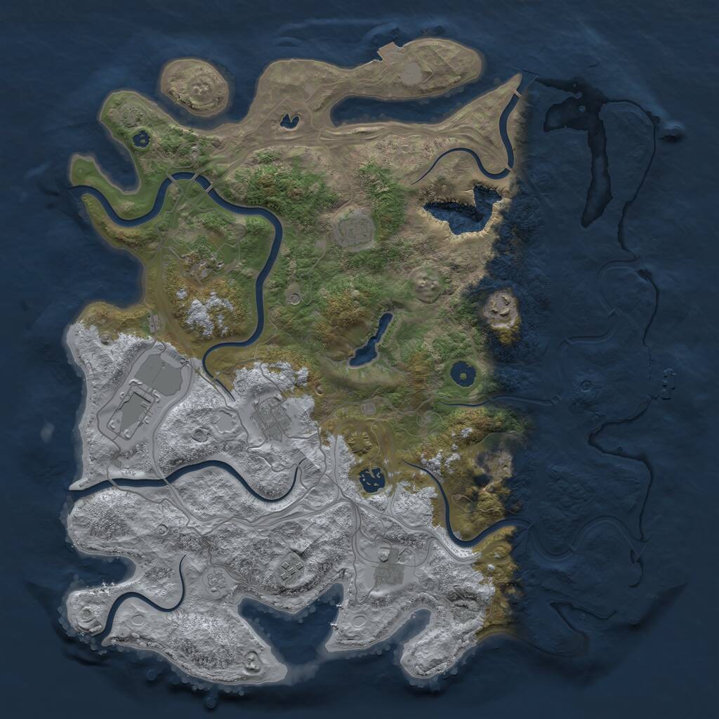 Rust Map: Procedural Map, Size: 4300, Seed: 19984655, 15 Monuments