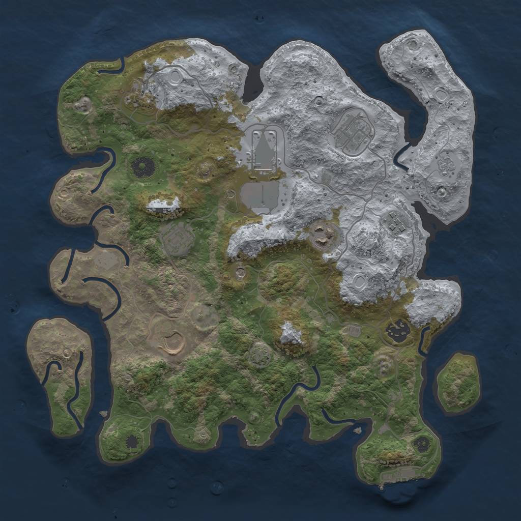 Rust Map: Procedural Map, Size: 3500, Seed: 365654255, 15 Monuments