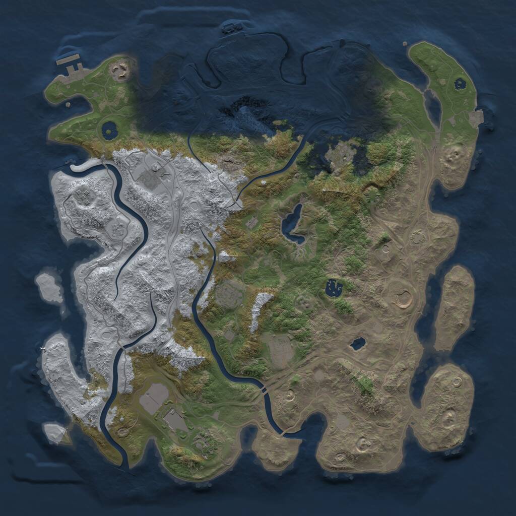Rust Map: Procedural Map, Size: 4400, Seed: 13220115, 16 Monuments