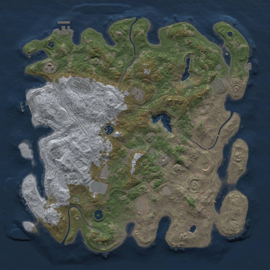 Rust Map: Procedural Map, Size: 4400, Seed: 13220115, 16 Monuments