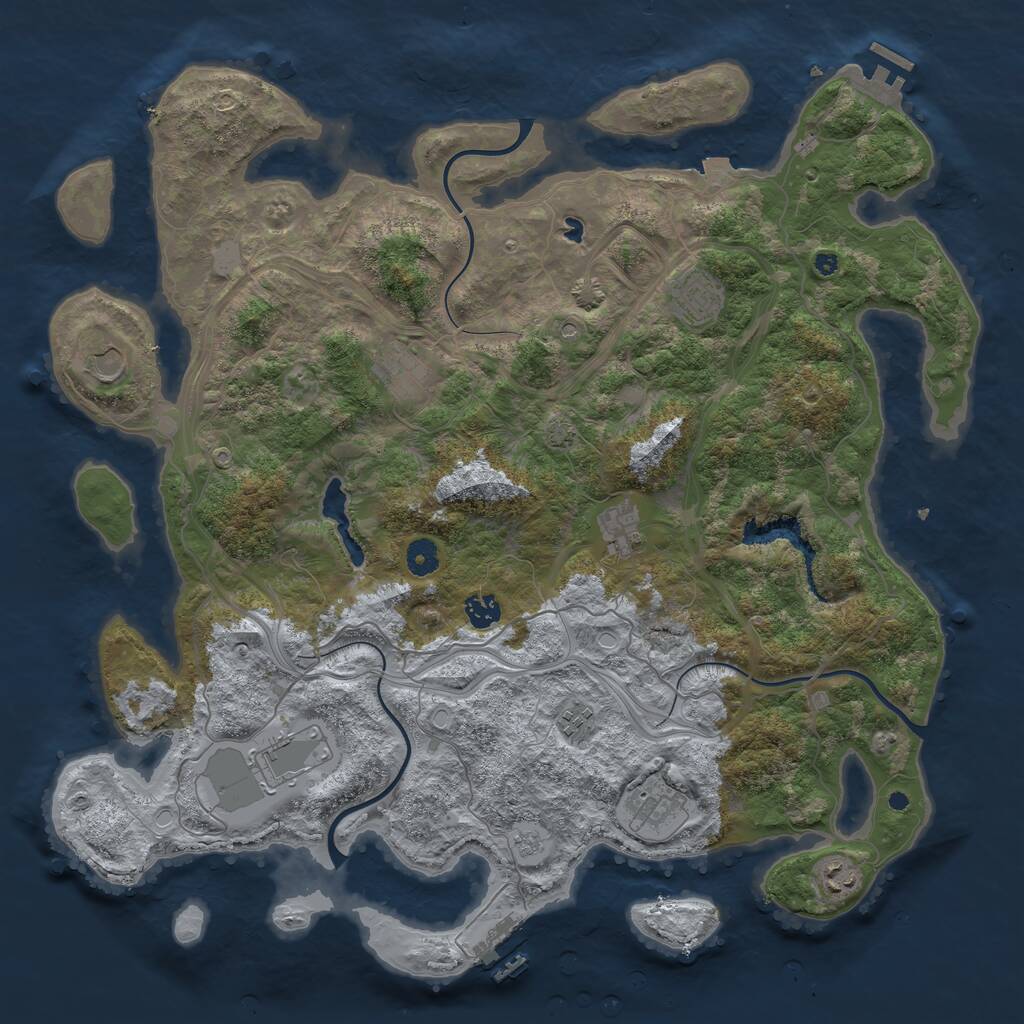 Rust Map: Procedural Map, Size: 4400, Seed: 77698492, 15 Monuments