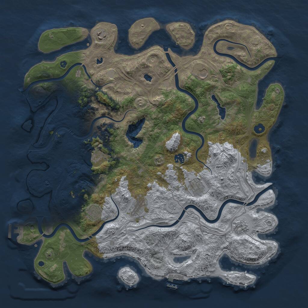 Rust Map: Procedural Map, Size: 4500, Seed: 749678346, 15 Monuments