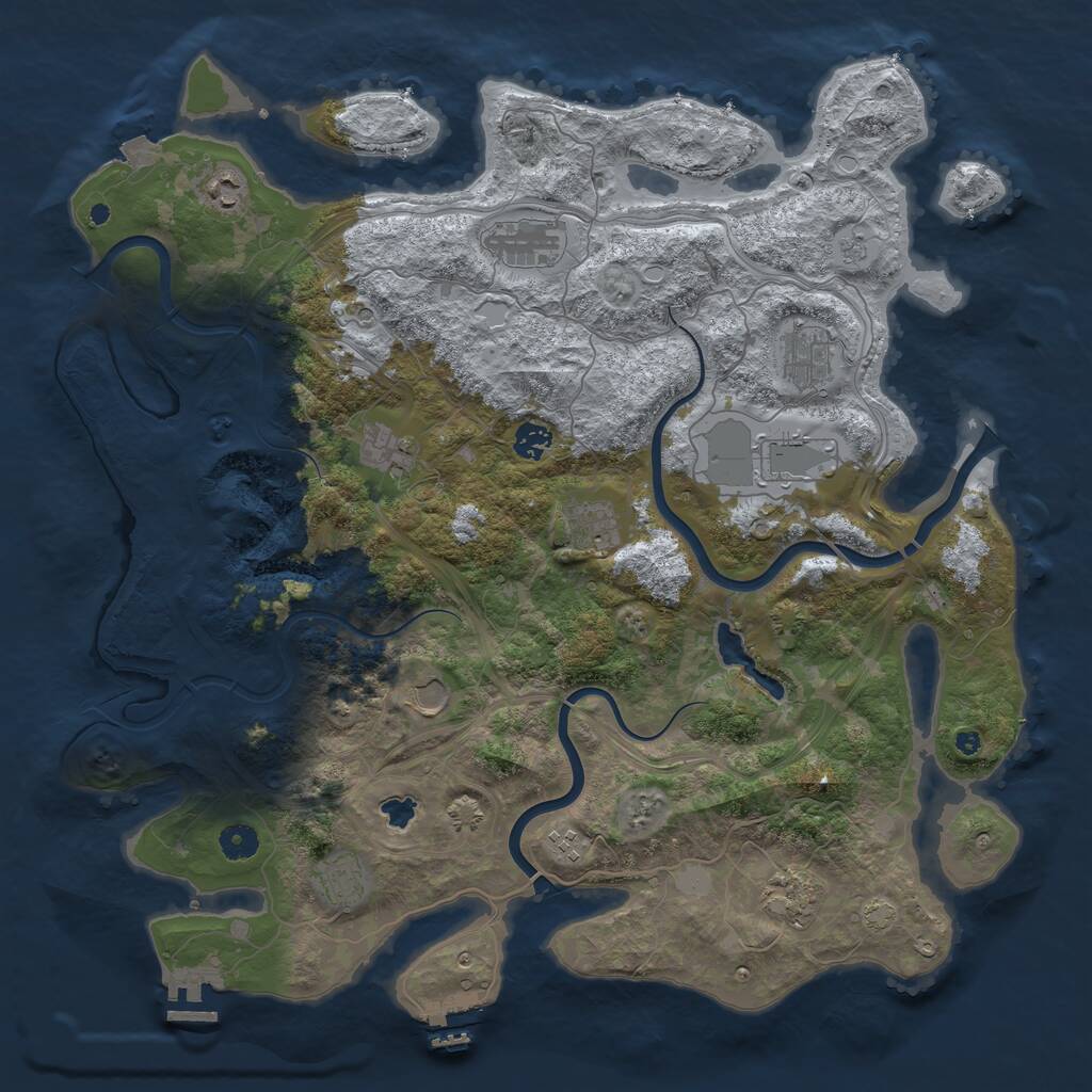 Rust Map: Procedural Map, Size: 4400, Seed: 79893909, 17 Monuments
