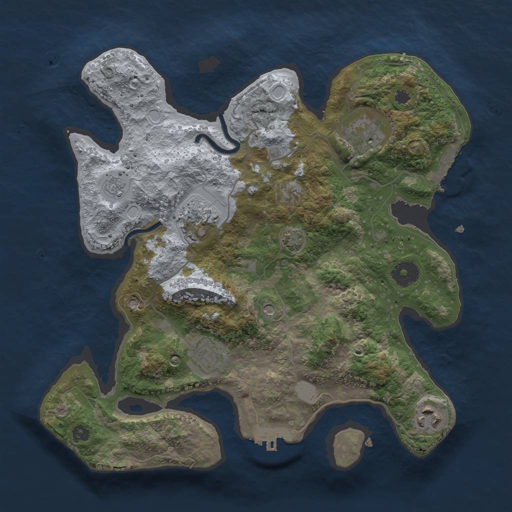Rust Map: Procedural Map, Size: 3000, Seed: 6037528, 12 Monuments