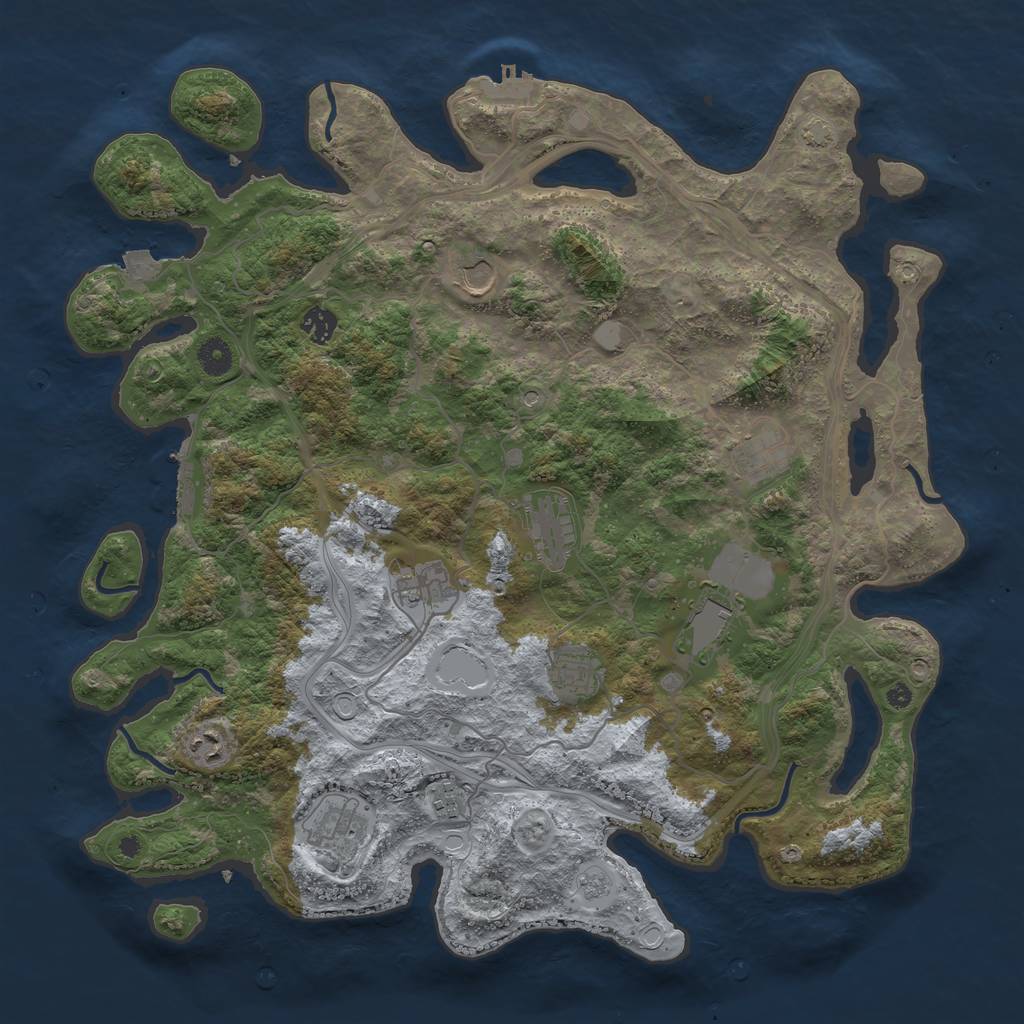Rust Map: Procedural Map, Size: 4300, Seed: 16067000, 18 Monuments