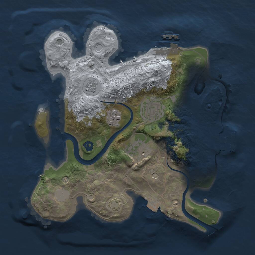 Rust Map: Procedural Map, Size: 2500, Seed: 584925814, 9 Monuments