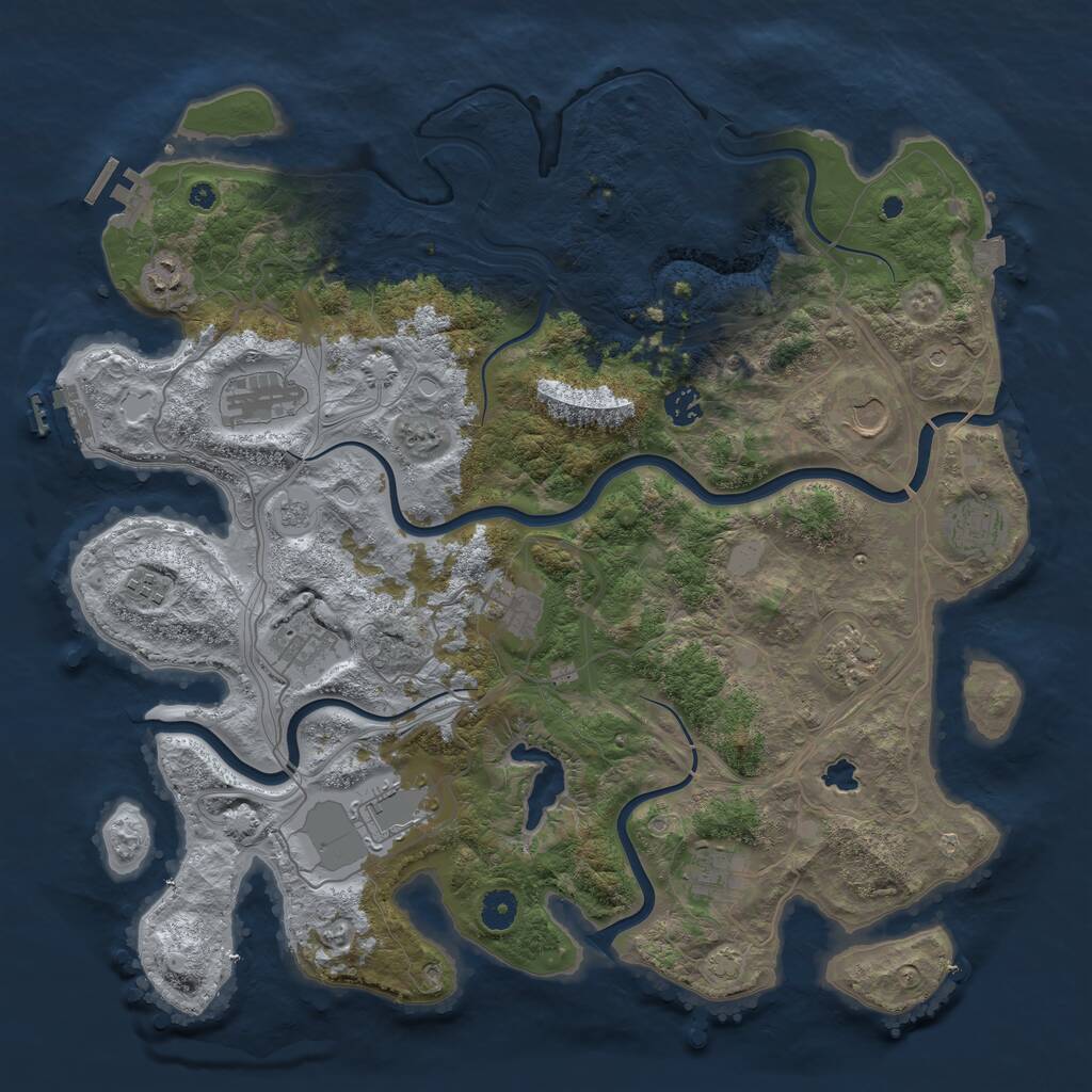 Rust Map: Procedural Map, Size: 4250, Seed: 155973293, 17 Monuments