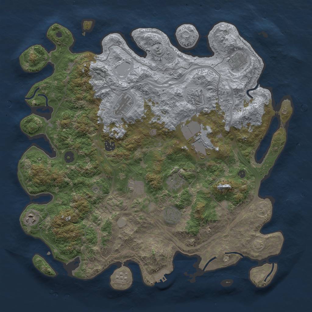 Rust Map: Procedural Map, Size: 4250, Seed: 91925747, 17 Monuments