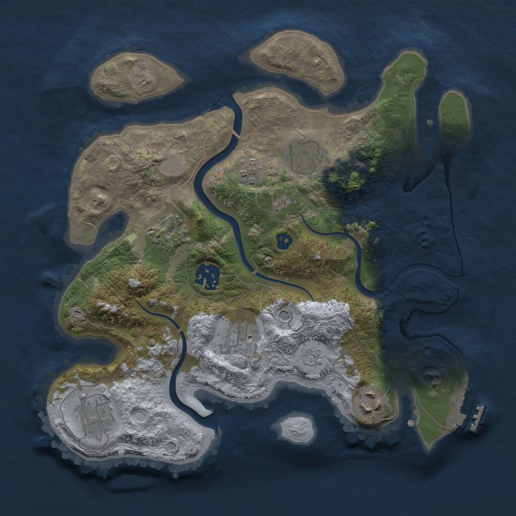 Rust Map: Procedural Map, Size: 3000, Seed: 24670, 11 Monuments