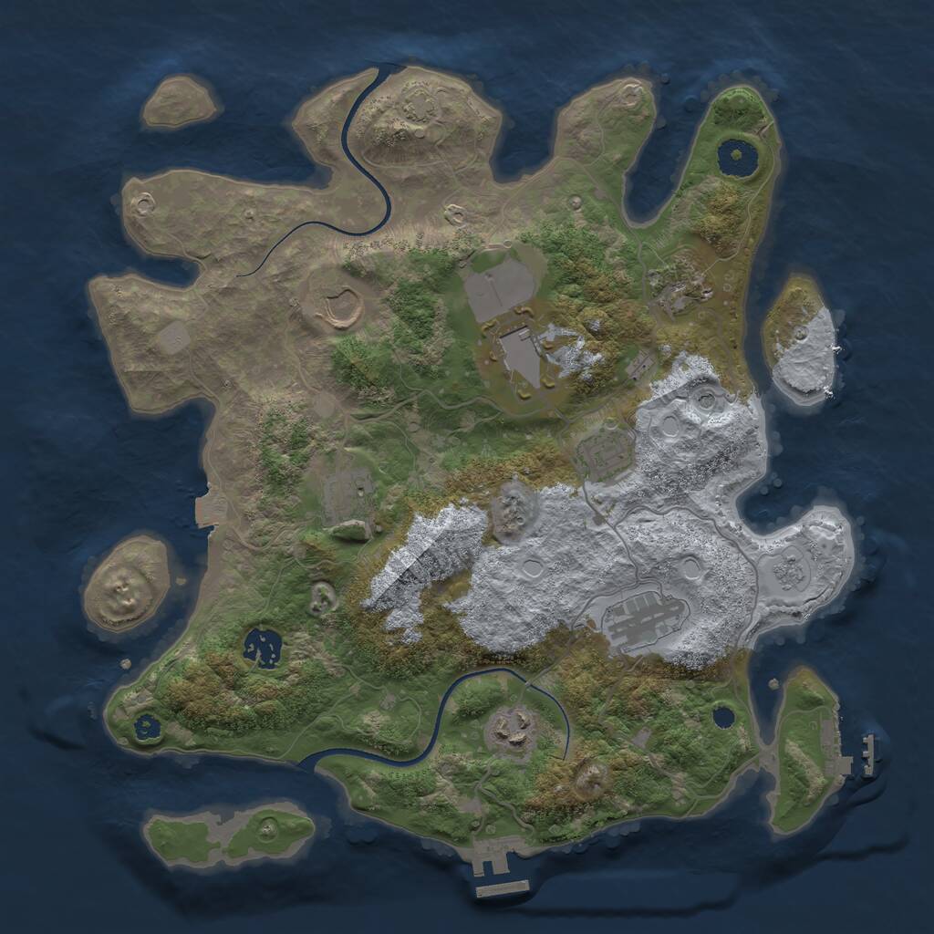 Rust Map: Procedural Map, Size: 3550, Seed: 89941348, 14 Monuments