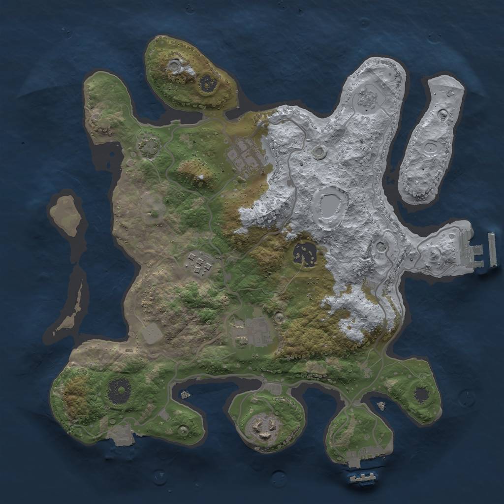 Rust Map: Procedural Map, Size: 3000, Seed: 9860, 13 Monuments